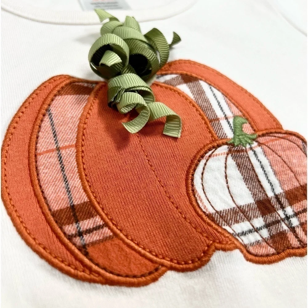 GYMBOREE‎ Girls Fall Plaid Pumpkin Patch Top 18-24M Cottagecore Preppy Halloween